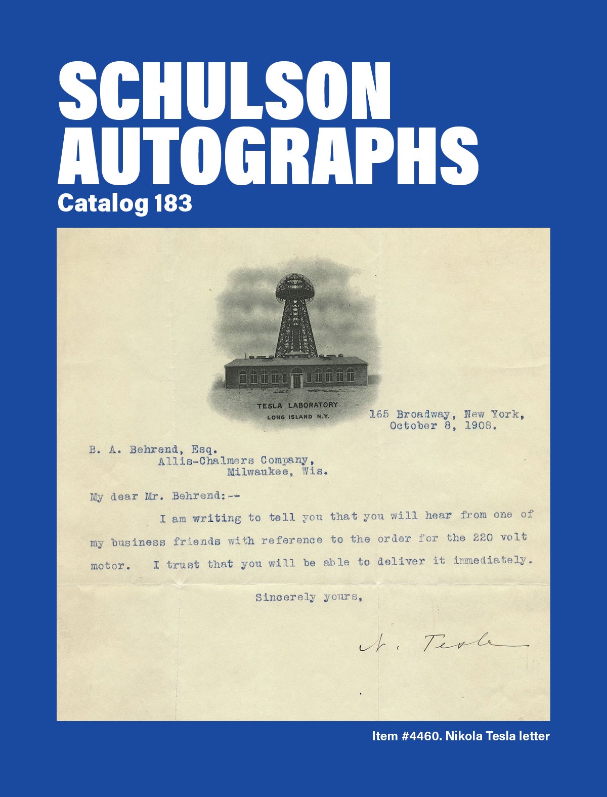 Catalog 183 Tesla Cover