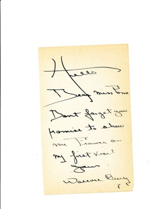 Item #1119 Autograph Letter Signed, 8vo, on 2 sheets, n.p., n.d. WALLACE BEERY