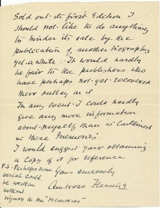Autograph Letter Signed, 8vo, 2pp., on personalized stationery, "Greenfield" Manor Road, Sidmouth, S. Devon, England, February 15, 1937.