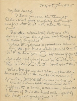 Item #1557 Correspondence between Houdini and mentalist Julius Zancig about mind reading with...
