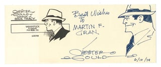 Item #2086 DICK TRACY. Original pen and ink drawing on a printed Dick Tracy stationery card,...