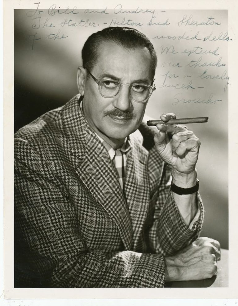 Item #2488 Photograph Signed and inscribed, ca 1950s. Julius Henry GROUCHO MARX.