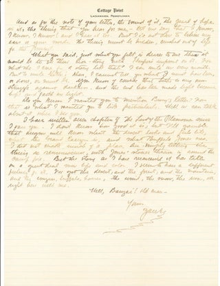 Item #2574 Substantive Autograph Letter SIGNED referencing "The Last of the Plainsmen" and...