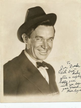 Item #4057 Wonderful SIGNED Photograph, 4to, n.p., n.d. WILL ROGERS