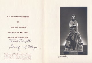 Item #4181 Yousuf Karsh, Pair of Christmas Cards made from his Photographs Signed, 1953 and...