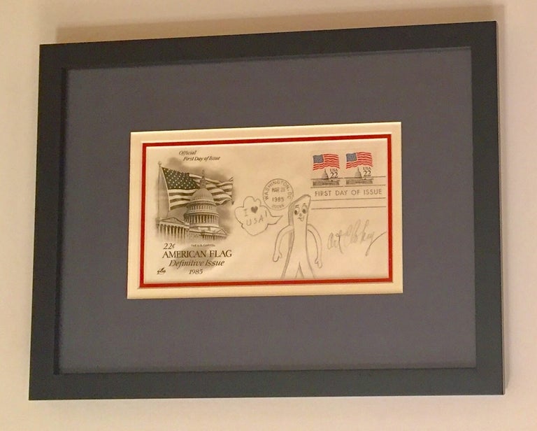 Item #4394 Patriotic Gumby. Art Clokey Original Signed Drawing of Gumby. ART CLOKEY.