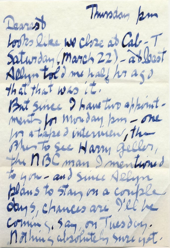 Item #4609 Informative Autograph Letter SIGNED, 5 separate 4to pages written to "Mrs. Kenneth Patchen" on accompanying envelope, postmarked, March 20, 1958. KENNETH PATCHEN.