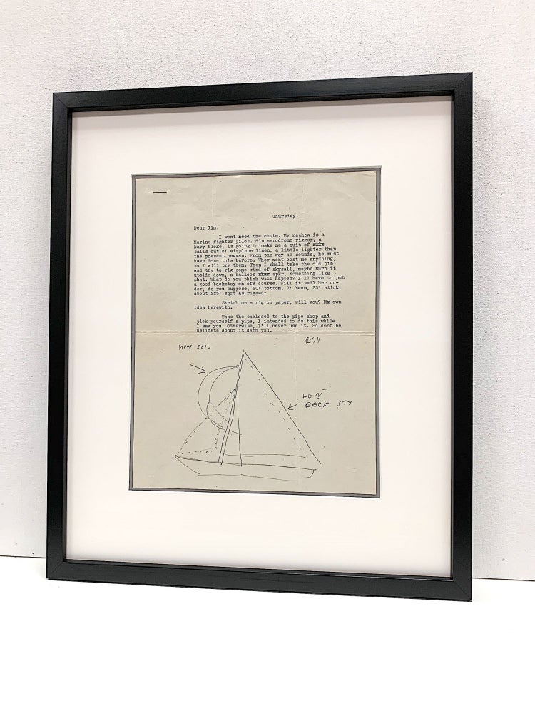 Item #4646 FAULKNER, WILLIAM. Original sketch in a Typed Letter Signed about sailing. WILLIAM FAULKNER.