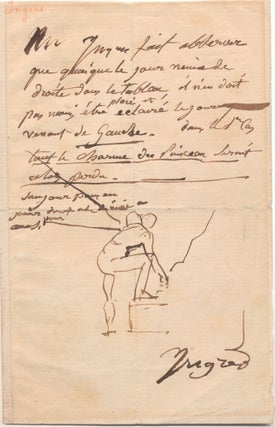 INGRES Sketch of a figure in a Letter about drawing the human form in window light.