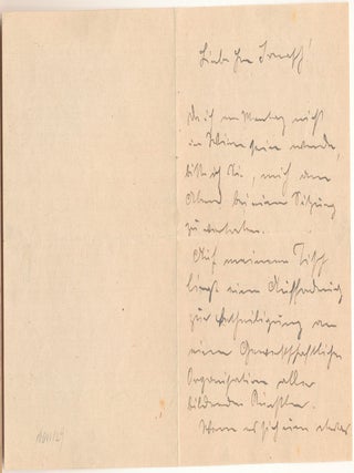 Autograph Letter SIGNED, in German, with two Illustrations, 3 pp on one 8vo sheet, n.p. but Vienna, n.d. With SIGNED holograph envelope.