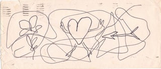 Item #4720 Original Art, unsigned sketch, on back of a typed self addressed business envelope, ...