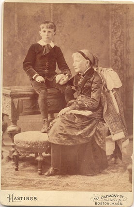 Item #4727 Cabinet photograph. Hastings, Boston. Stowe was photographed with her grandson....