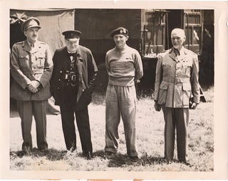 Item #4781 WINSTON CHURCHILL Photograph at Normandy Nine Days after the Invasion. WINSTON...