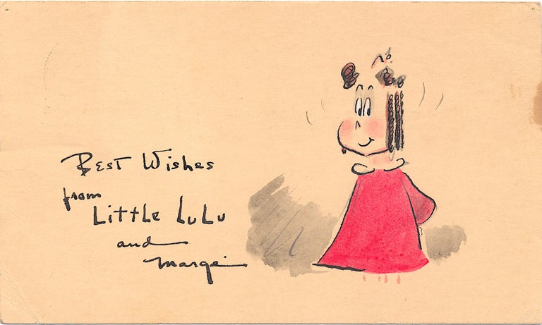 Item #4835 Little LuLu Cartoon Art. Marjorie Buell Original Drawing SIGNED. MARJORIE HENDERSON. "LITTLE LULU" BUELL.