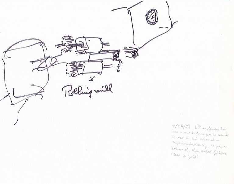 Item #4847 Linus Pauling Sketch of his Superconductivity invention. LINUS. Emile Zuckerhandl PAULING.