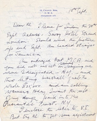 Item #4876 Errol Flynn Autograph Letter Signed referencing his film plus an expense list on his...
