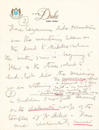 Cecil Beaton. Two Autograph Letters Signed, with descriptions for Look magazine photographs, and one typescript unsigned.