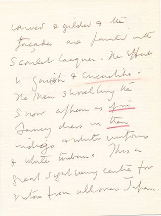 Cecil Beaton. Two Autograph Letters Signed, with descriptions for Look magazine photographs, and one typescript unsigned.