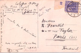 Item #4883 ID: 4883 Tristan Tzara Original Art in a Signed Letter giving Max Ernst's Address....