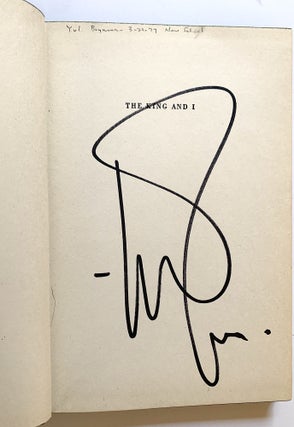 Item #4891 Yul Brynner Signed book, The King and I, Random House, 1951, "First Printing."...