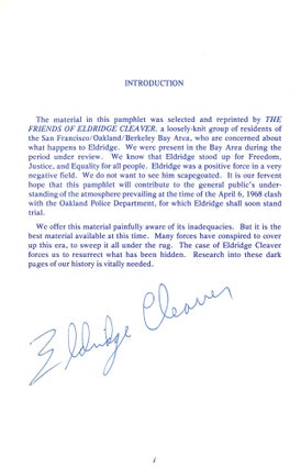 Eldridge Cleaver. FBI OPD and Eldridge Cleaver, Signed.