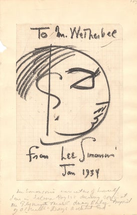 Item #4898 Simonson, Original Self Portrait Drawing. LEE SIMONSON