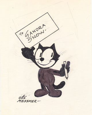 Item #4906 Felix the Cat Original Sketch. Fan Drawing Signed. OTTO MESSMER