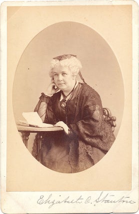 Item #4908 Women's Rights Leader Elizabeth Cady Stanton, Photograph, Cabinet Size by Sarony....