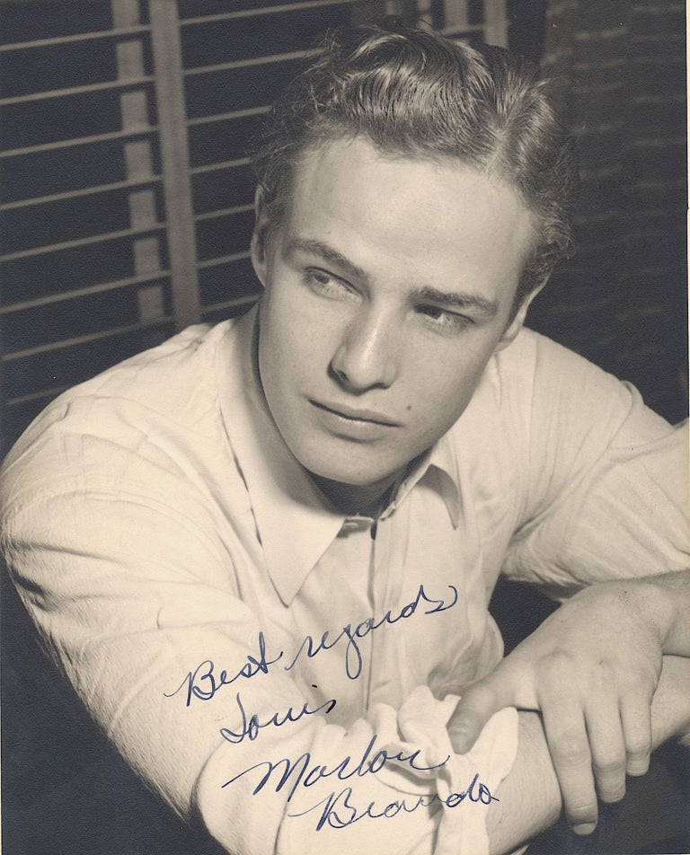 Item #4915 Marlon Brando Signed Photograph,1950s. MARLON BRANDO.