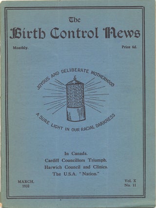 Item #4953 "The Birth Control News." Nine Pamphlets, 1932-1933. BIRTH CONTROL NEWS. MARIE STOPES