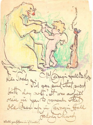 Two Illustrated Letters Signed. FREDERICK S. CHURCH.