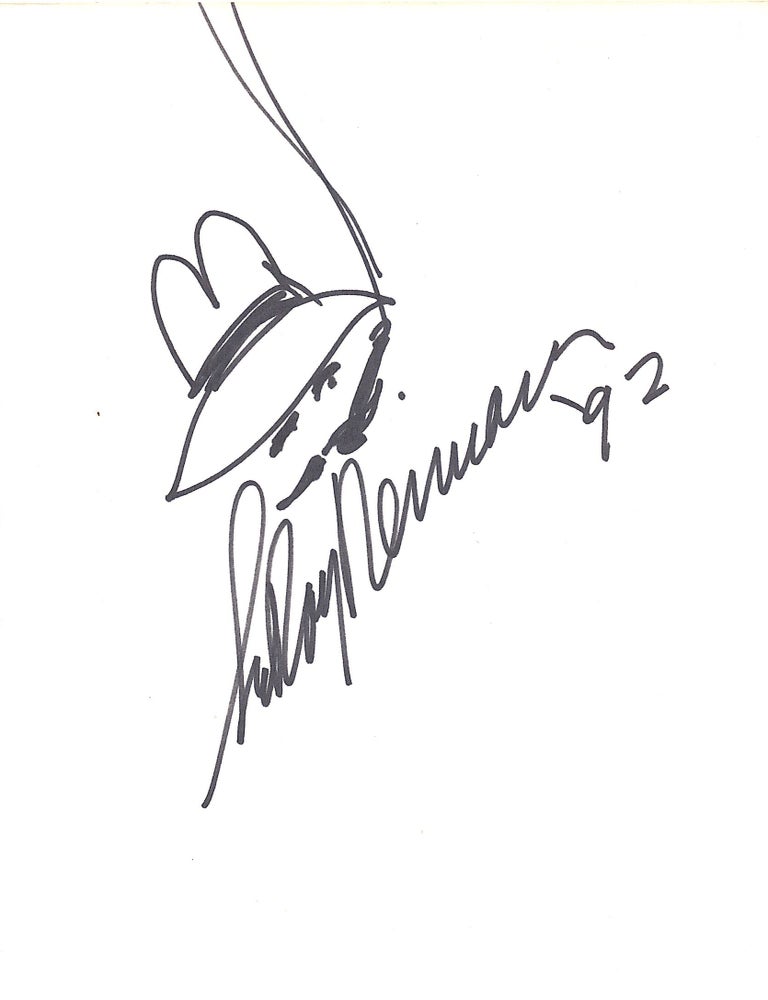Item #5010 Self Portrait sketch Signed. LEROY NIEMAN.