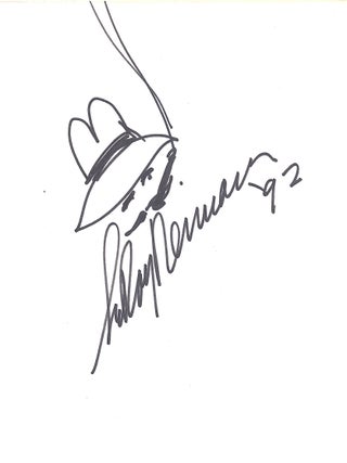 Self Portrait sketch Signed. LEROY NIEMAN.