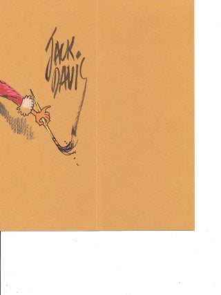 Original Comical Drawing of Santa Claus, Signed.
