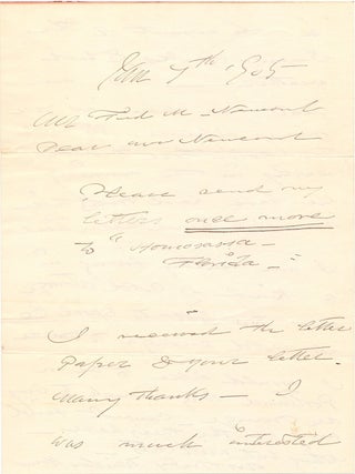 Humorous Autograph Letter Signed about Portland, Maine's weather.