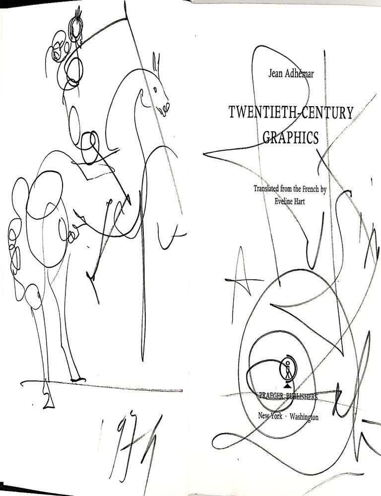 Item #5104 Don Quixote Drawing Signed in an Art Book. SALVADOR DALI.