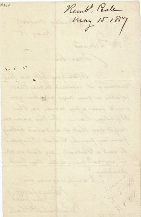 Autograph Letter Signed, 8vo, n.p., May 15, 1857.