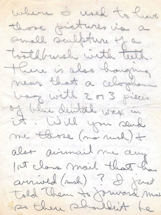 Jasper Johns. Archive of Three Autographs Letters, Two Signed, with reference to his works.