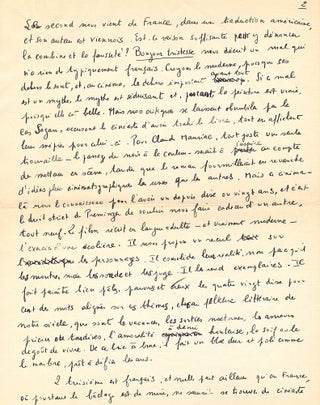 "Three Films." Manuscript Film Essay Signed