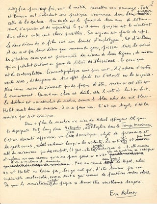 "Three Films." Manuscript Film Essay Signed